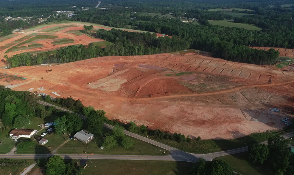 Carolinas land development aerial